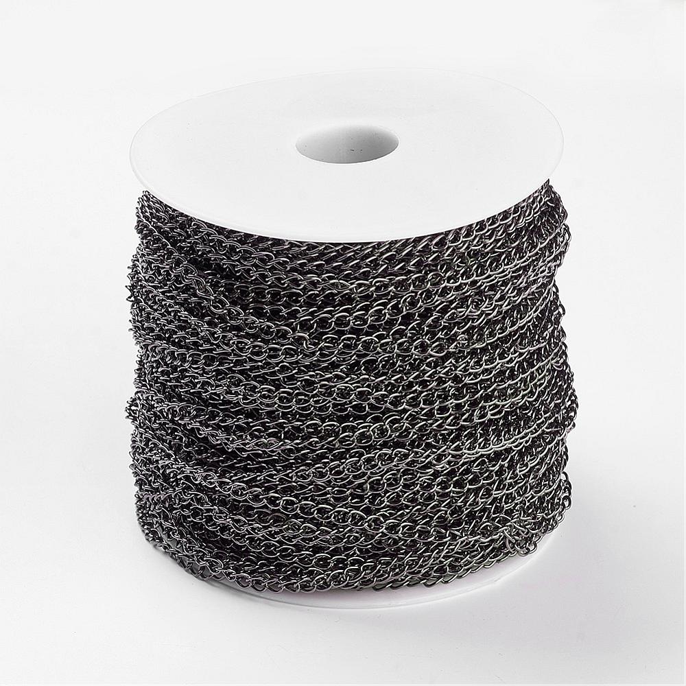 alloy curb chain 5 metre gunmetal