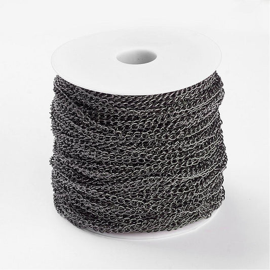 alloy curb chain 5 metre gunmetal