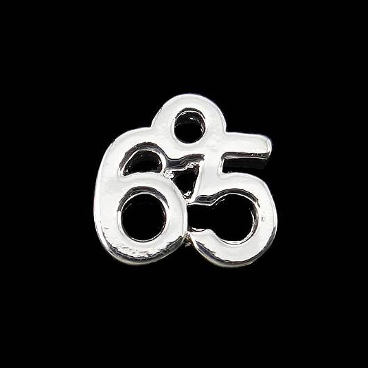 number 65 silver-plated charms 10 pack
