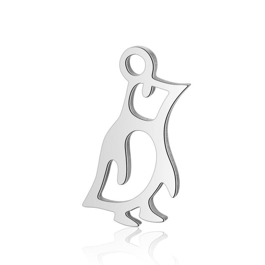 penguin stainless steel charms silver 5 pack