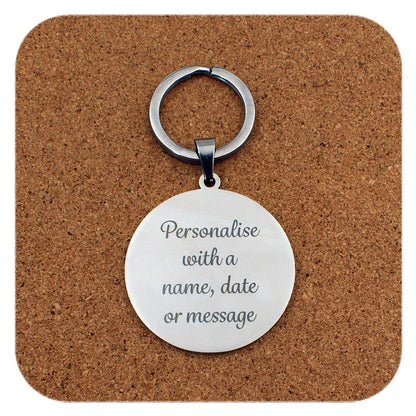 Retirement Weekly Schedule Stainless Steel Keyring Custom Engraved Personalised