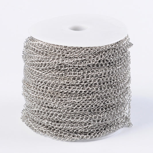 alloy curb chain 5 metre platinum