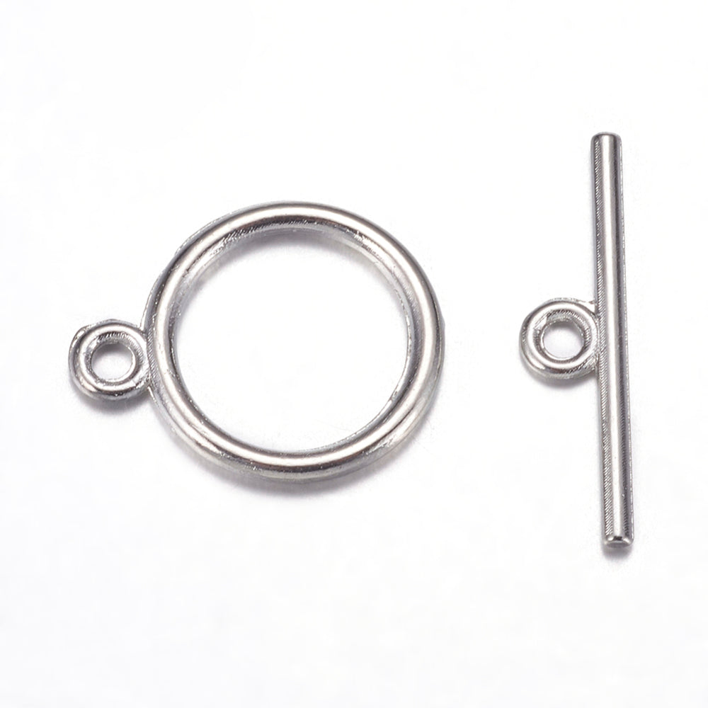 Platinum alloy toggle clasp sets for craft and jewellery supplies
