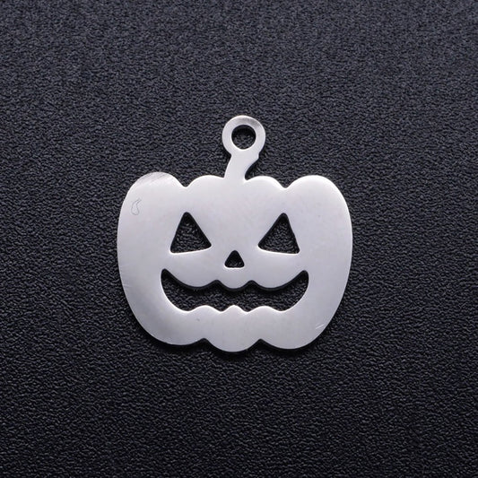 pumpkin stainless steel charms silver 5 pack