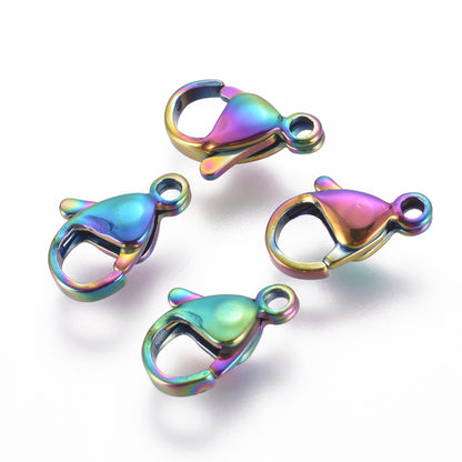 rainbow stainless steel lobster clasps