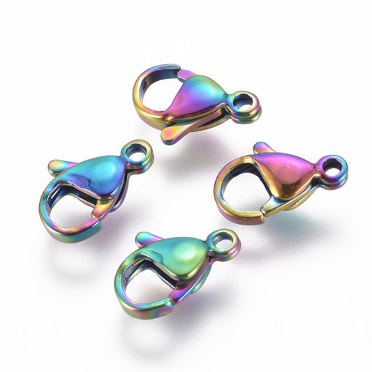 rainbow stainless steel lobster clasps