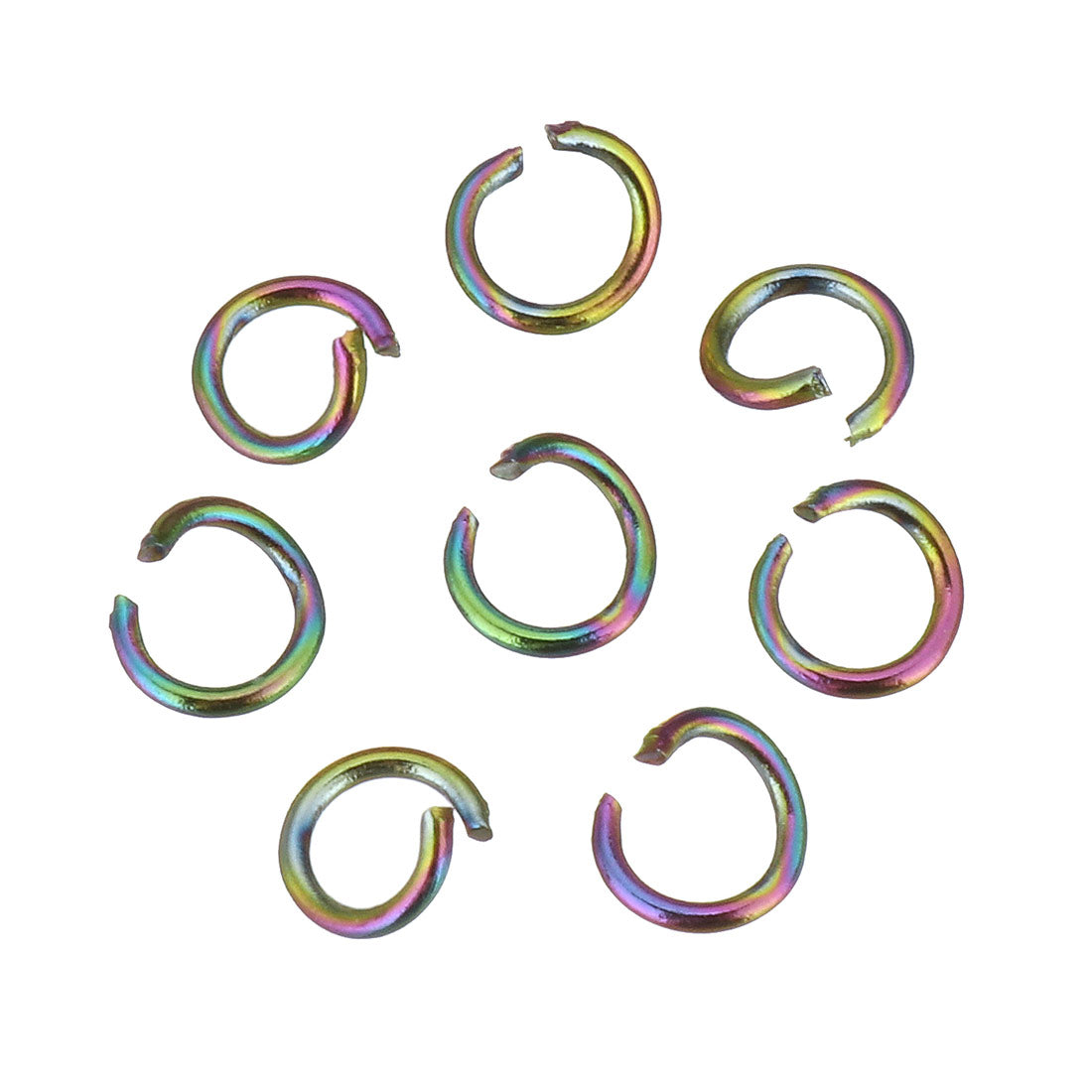 rainbow stainless steel open jump rings