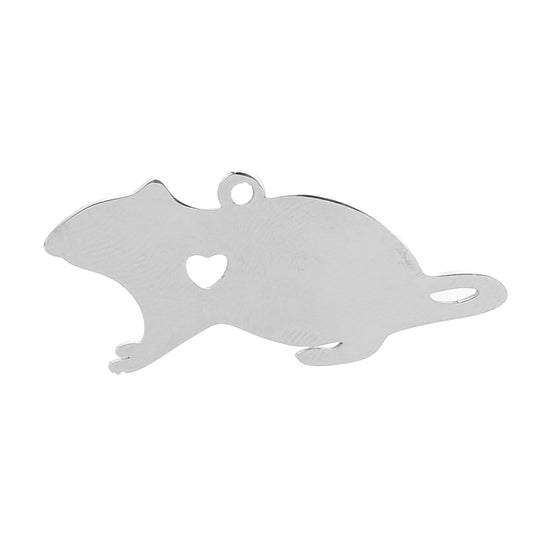 rat stainless steel charms silver 2 pack