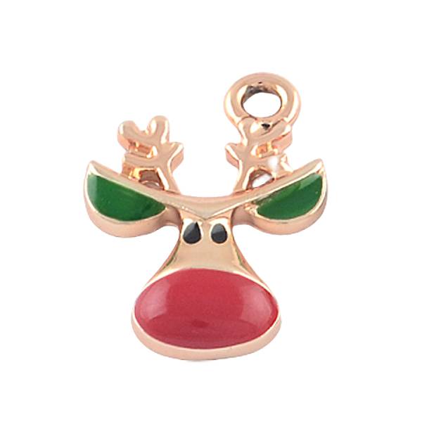 reindeer rose gold-plated enamel charms 10 pack