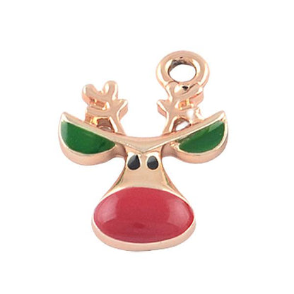 reindeer rose gold-plated enamel charms 10 pack