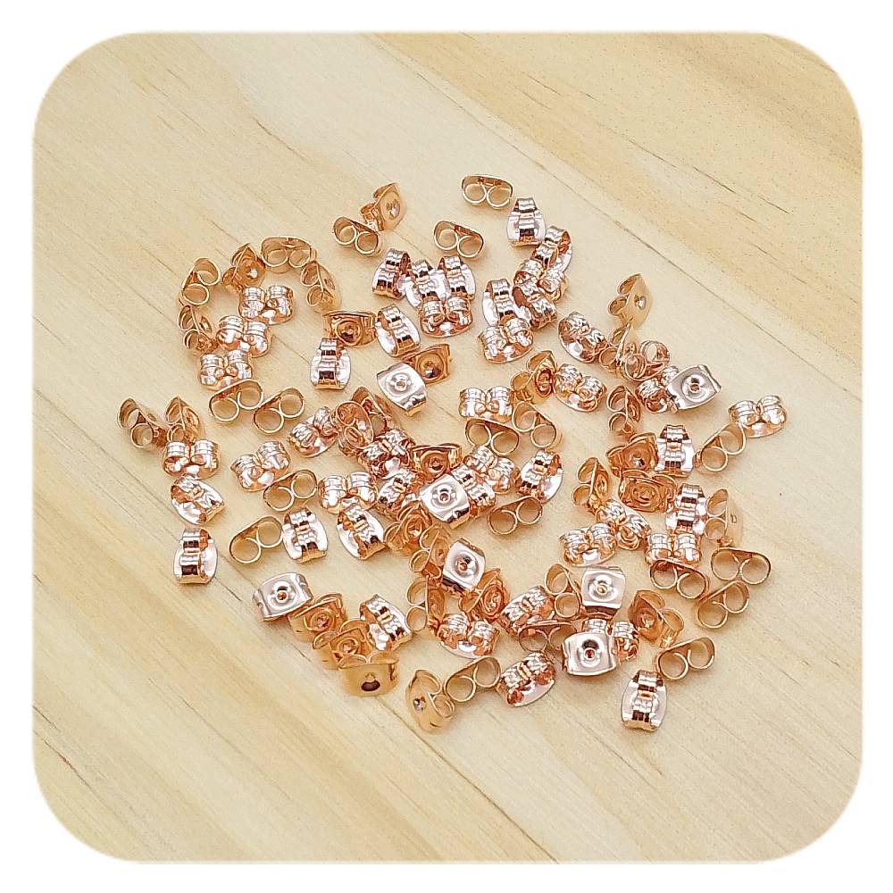 stainless steel rose gold rectangle earring backs