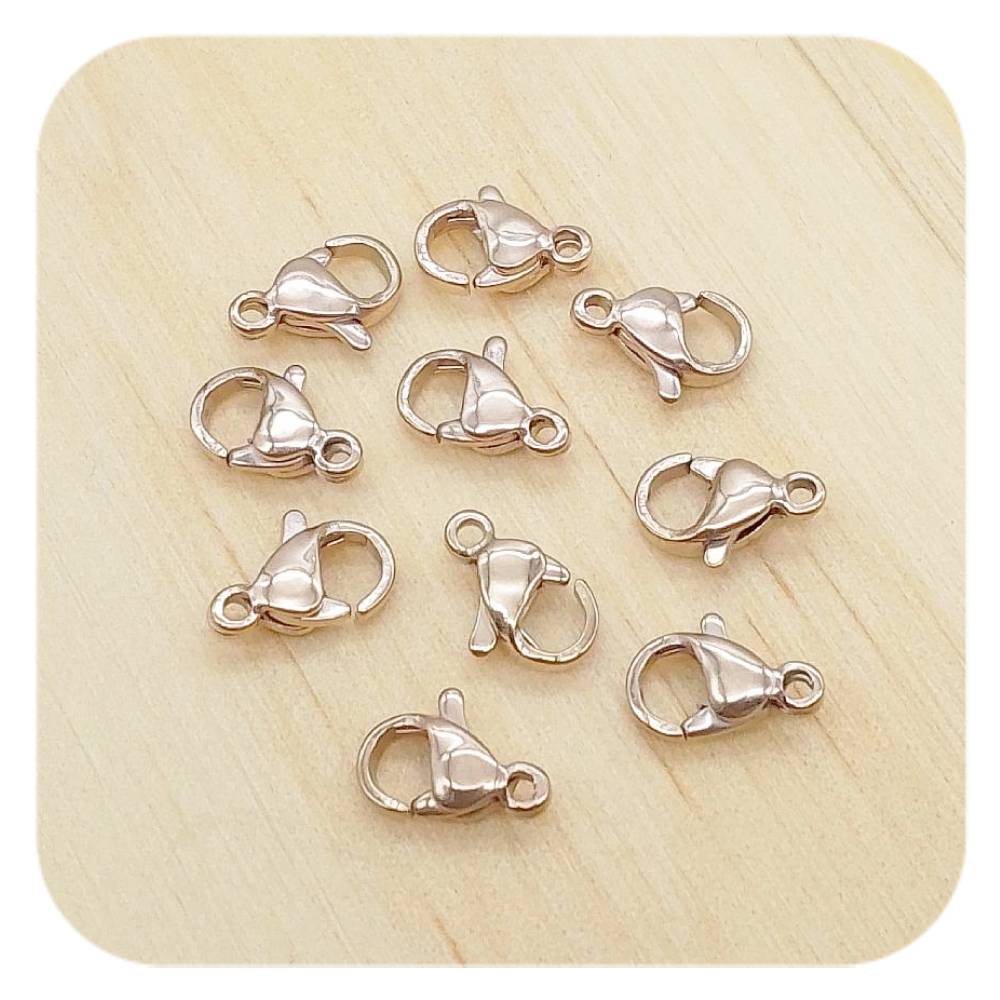 rose gold stainless steel lobster clasps 10mm