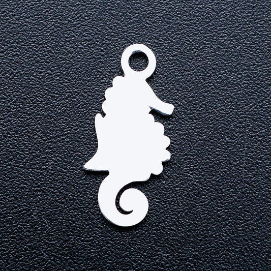 seahorse stainless steel charms silver 5 pack