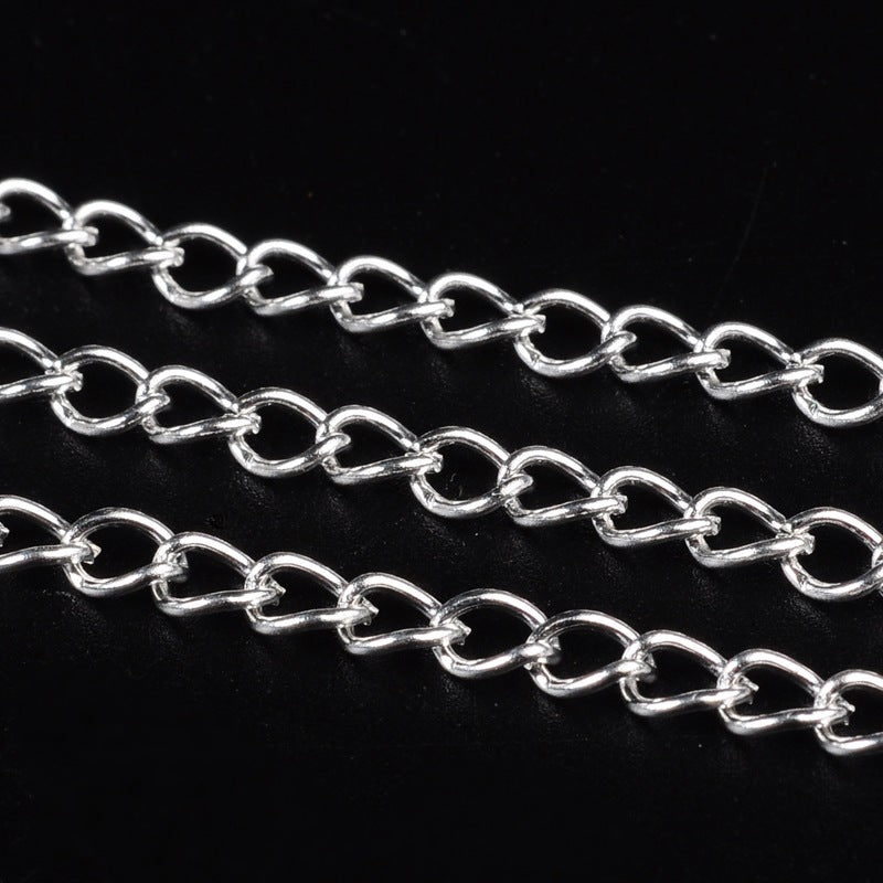 silver alloy curb chain 5 metre