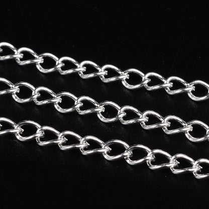 silver alloy curb chain 5 metre