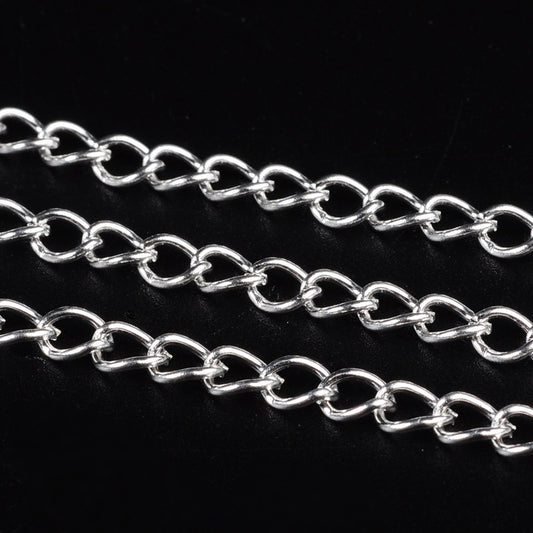 silver alloy curb chain 5 metre