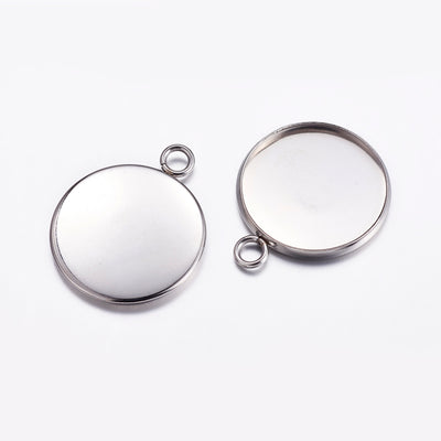 silver stainless steel cabochon frames