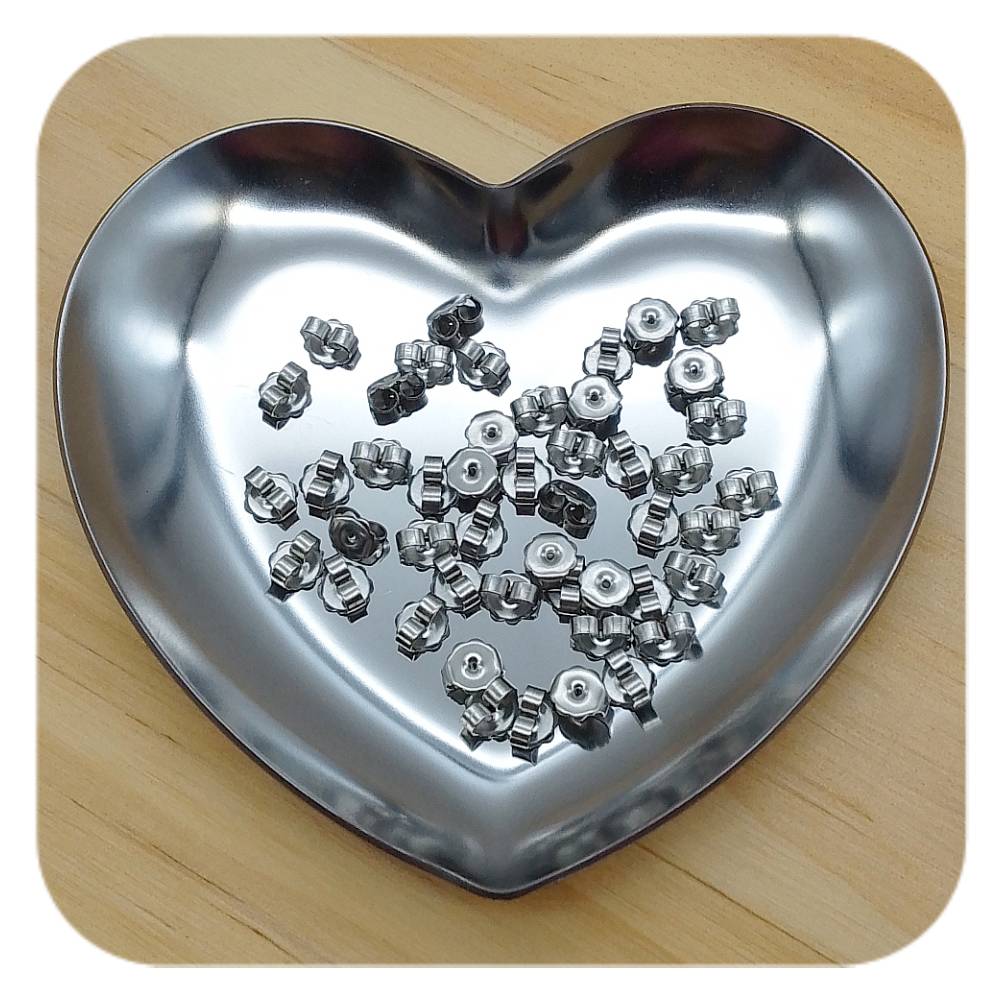 stainless steel silver flower earring backs