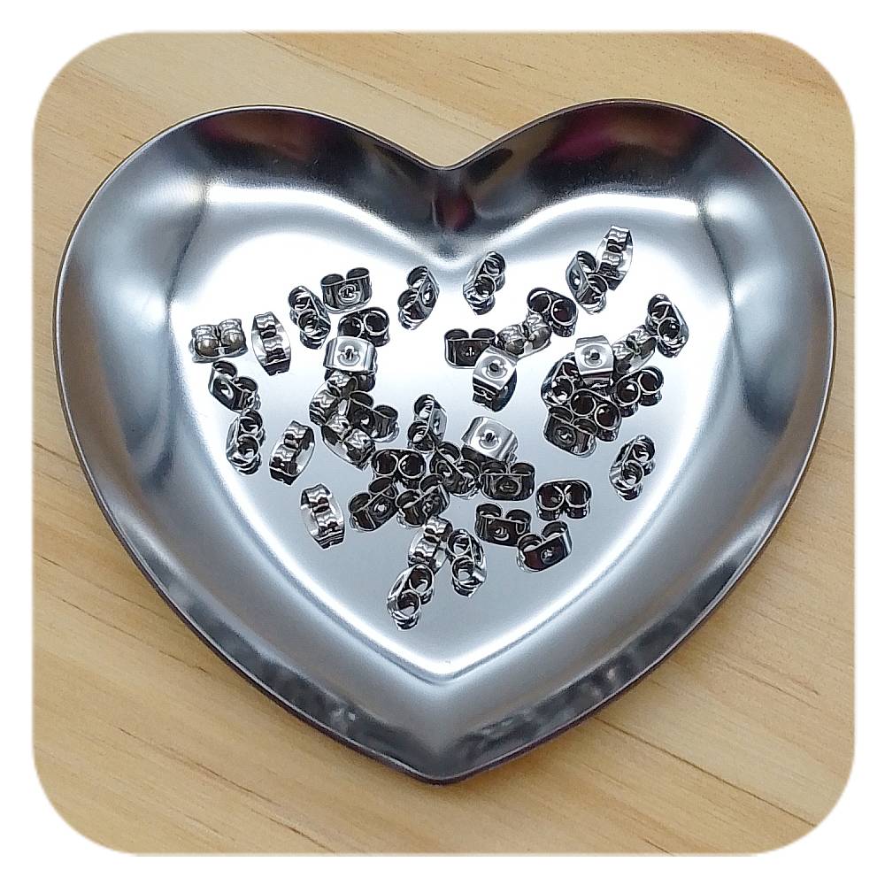 stainless steel silver rectangle earring backs