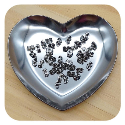 stainless steel silver rectangle earring backs