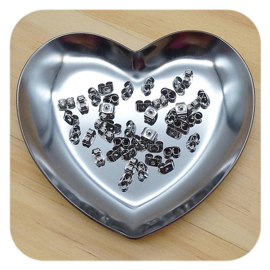 stainless steel silver rectangle earring backs