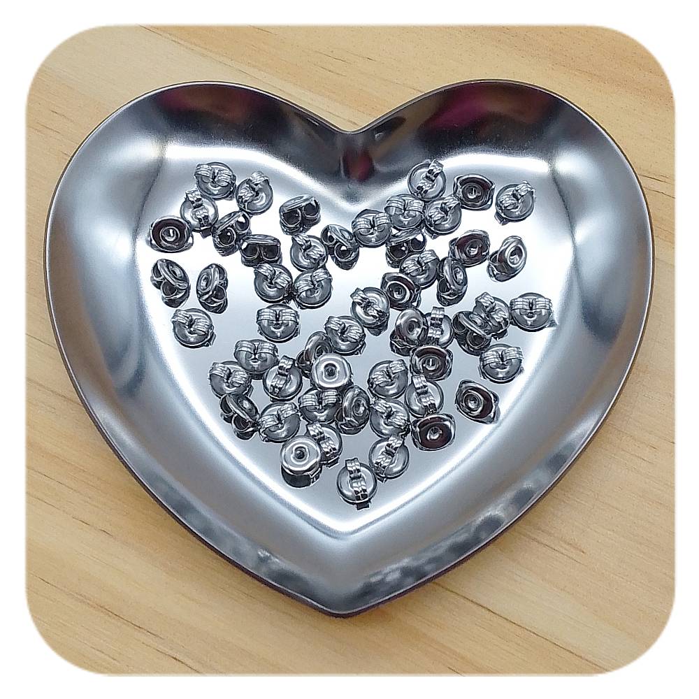 stainless steel silver round earring backs
