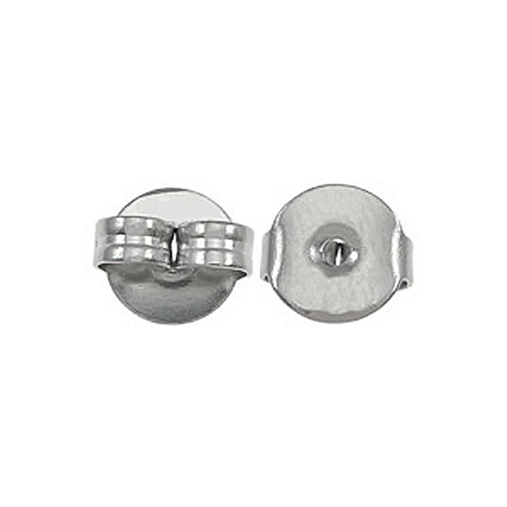 silver stainless steel round earring backs
