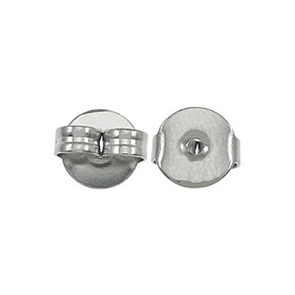 silver stainless steel round earring backs