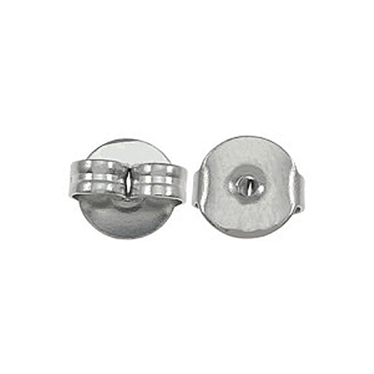 silver stainless steel round earring backs