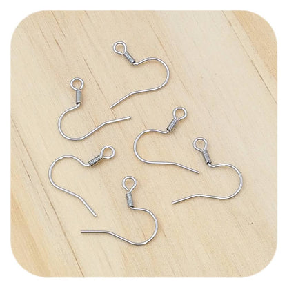 silver stainless steel coil earring hooks ear wires