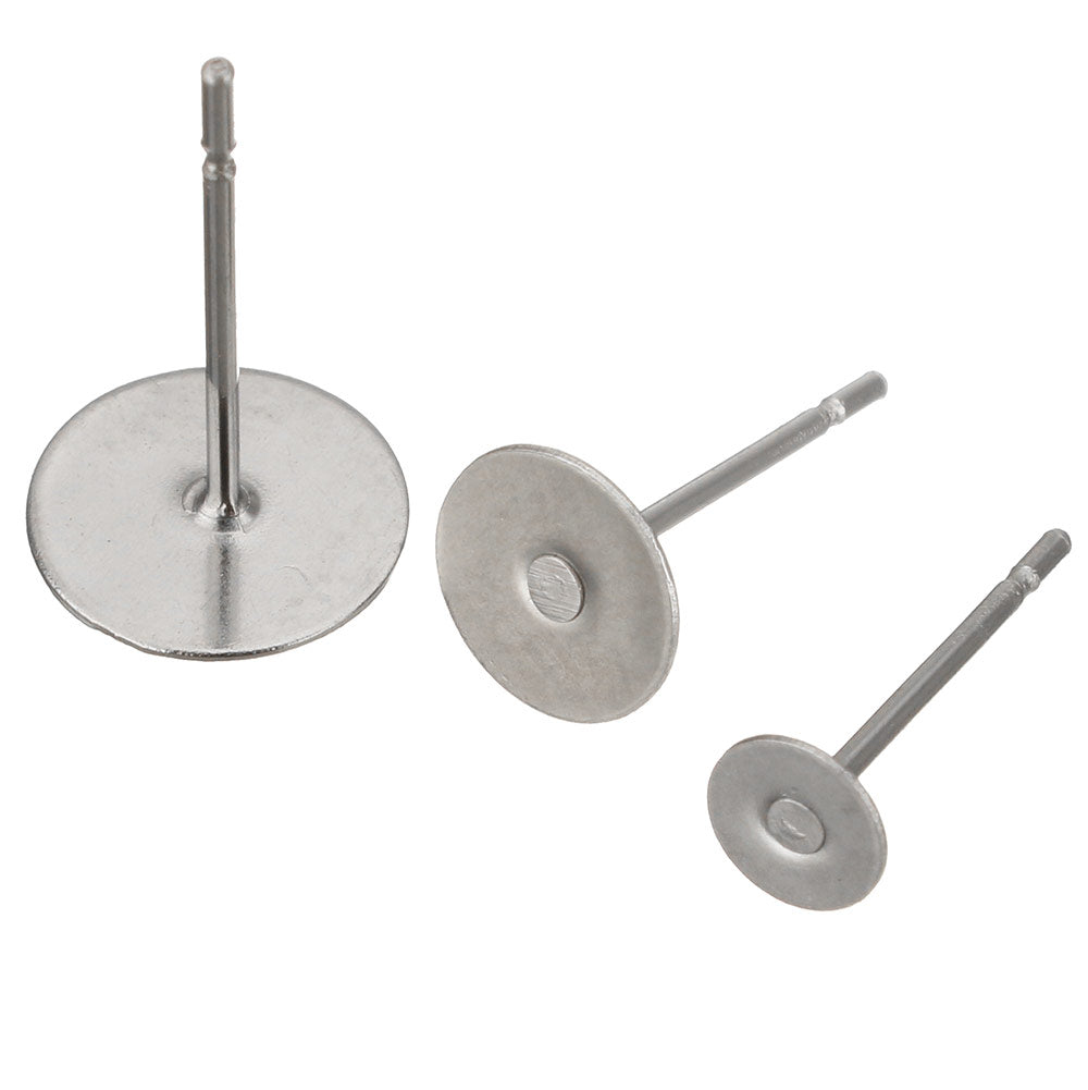 stainless steel silver blank cabochon lever back earrings