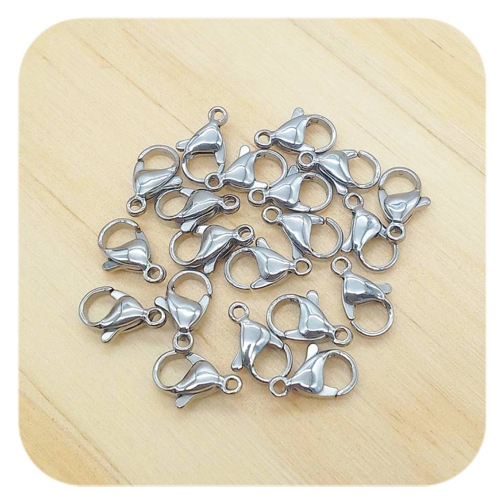 silver stainless steel lobster clasps 12mm