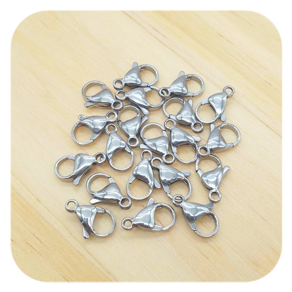 silver stainless steel lobster clasps 15mm