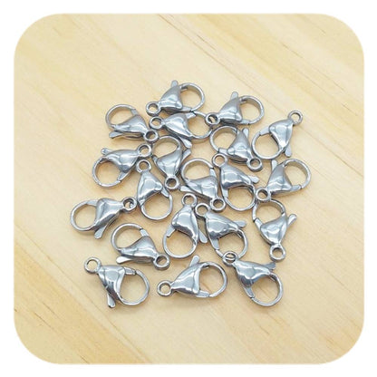 silver stainless steel lobster clasps 15mm