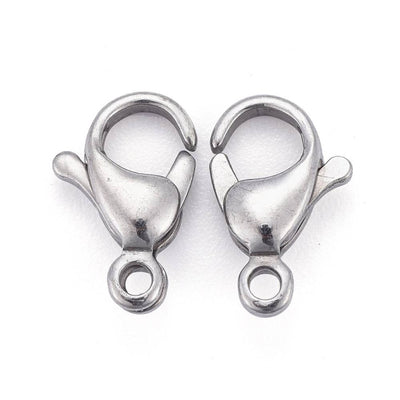 silver stainless steel lobster clasps