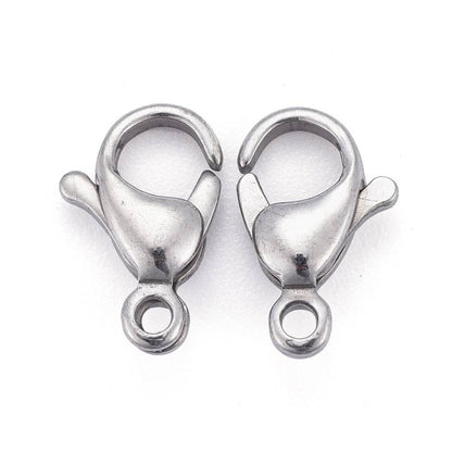 silver stainless steel lobster clasps