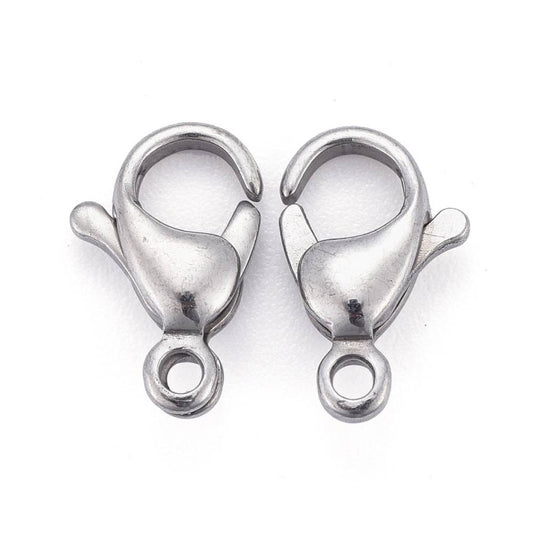 silver stainless steel lobster clasps