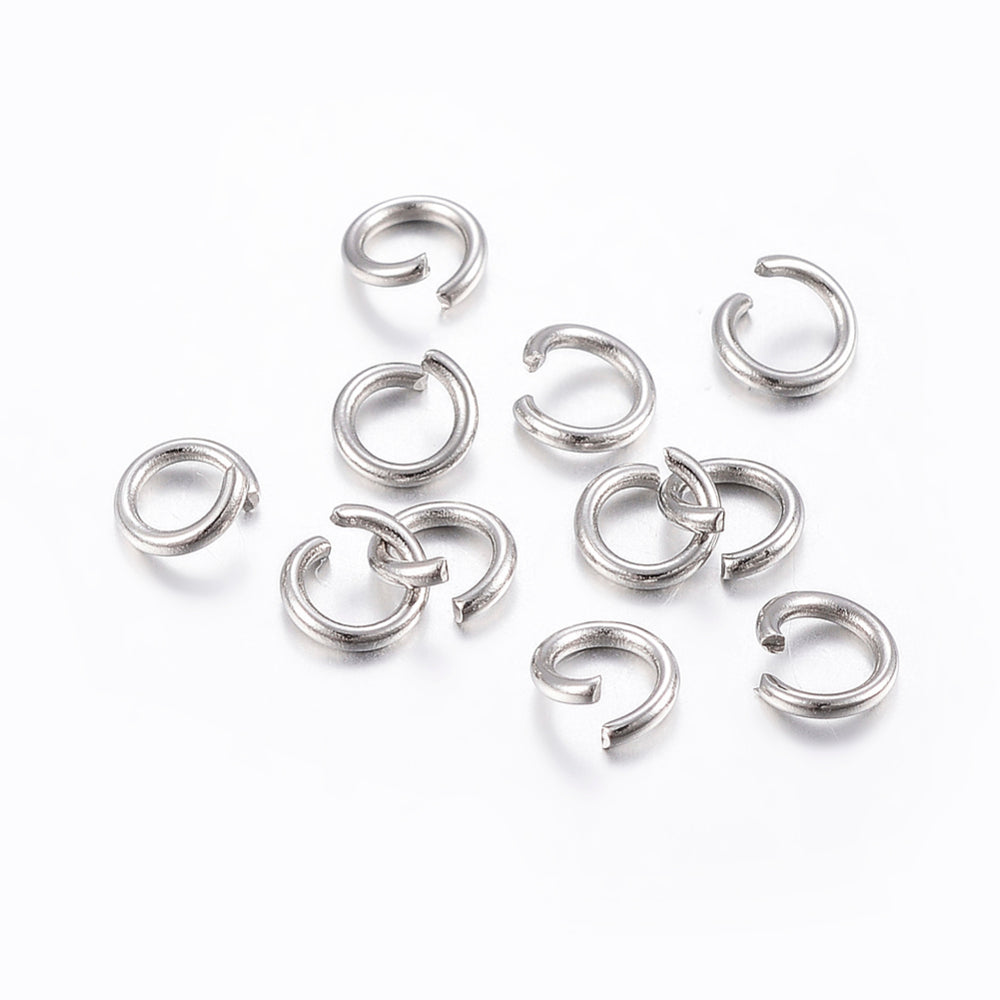 silver stainless steel open jump rings