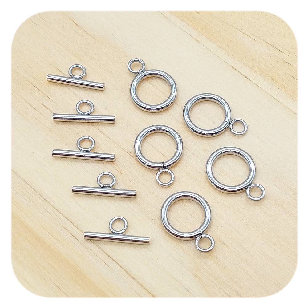 silver stainless steel toggle clasps 5 pack 13mm x 18mm