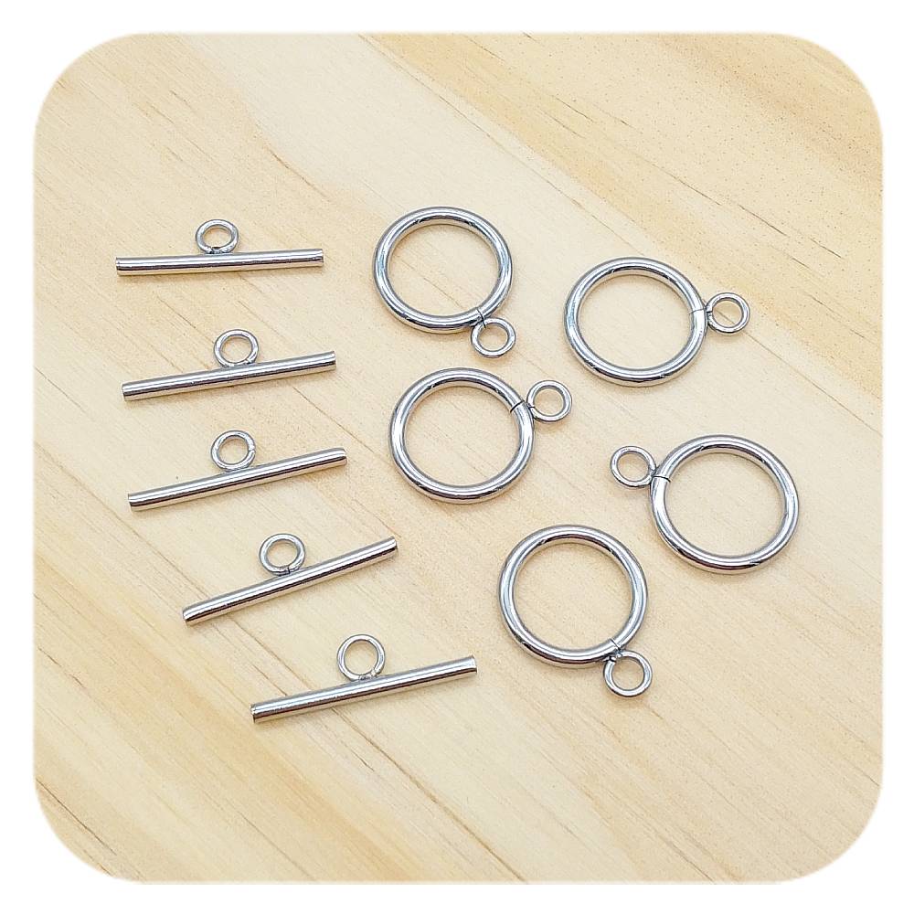 silver stainless steel toggle clasps 5 pack 15.5mm x 20.5mm