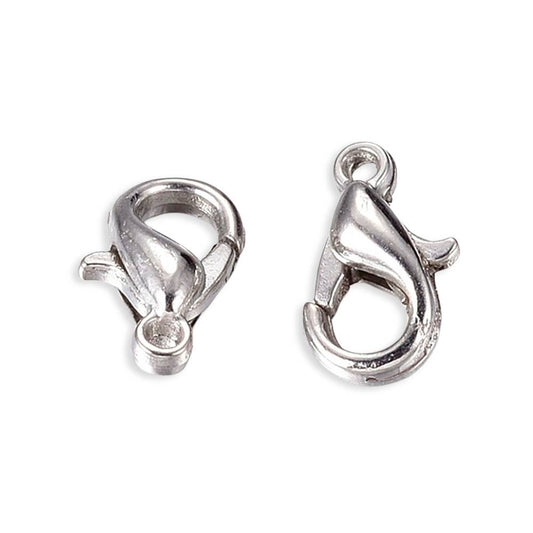  alloy lobster clasps silver tone