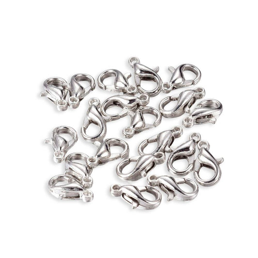silver tone alloy lobster clasps