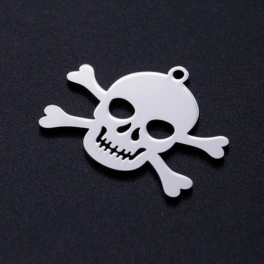 skull crossbones charms pendants stainless steel