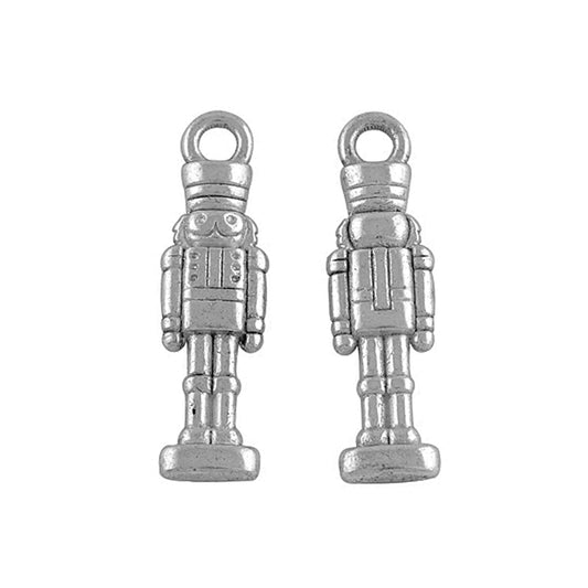 metal nutcracker soldier antique silver charms pendants