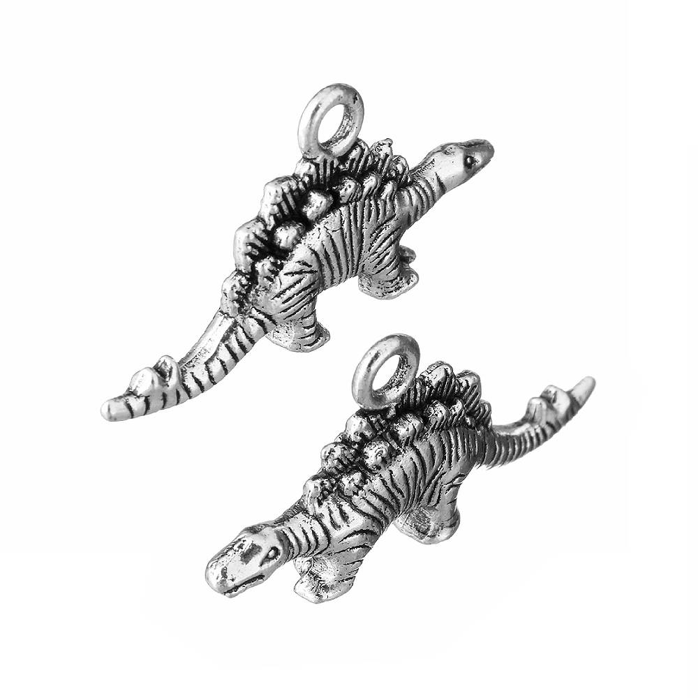 metal stegosaurus antique silver charms pendants