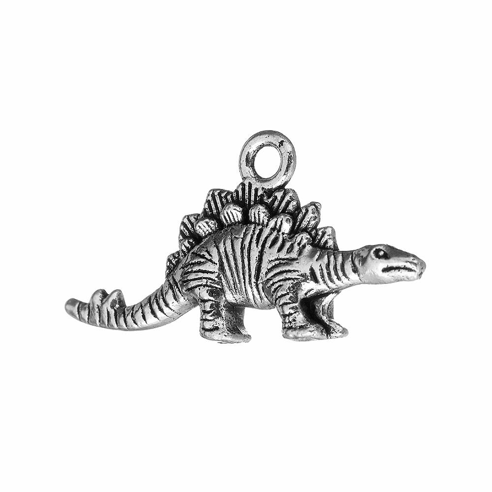 stegosaurus antique silver charms 10 pack pendants