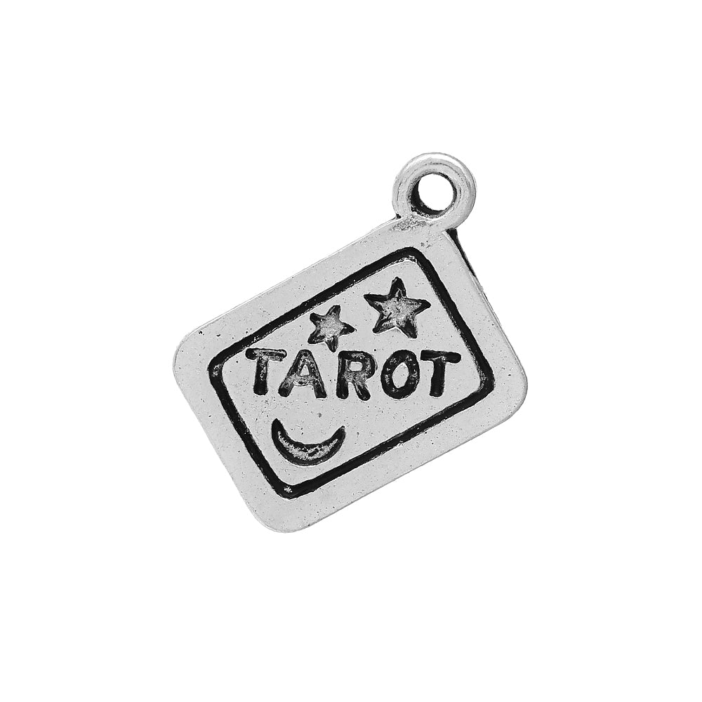 tarot card antique silver charms 10 pack pendants
