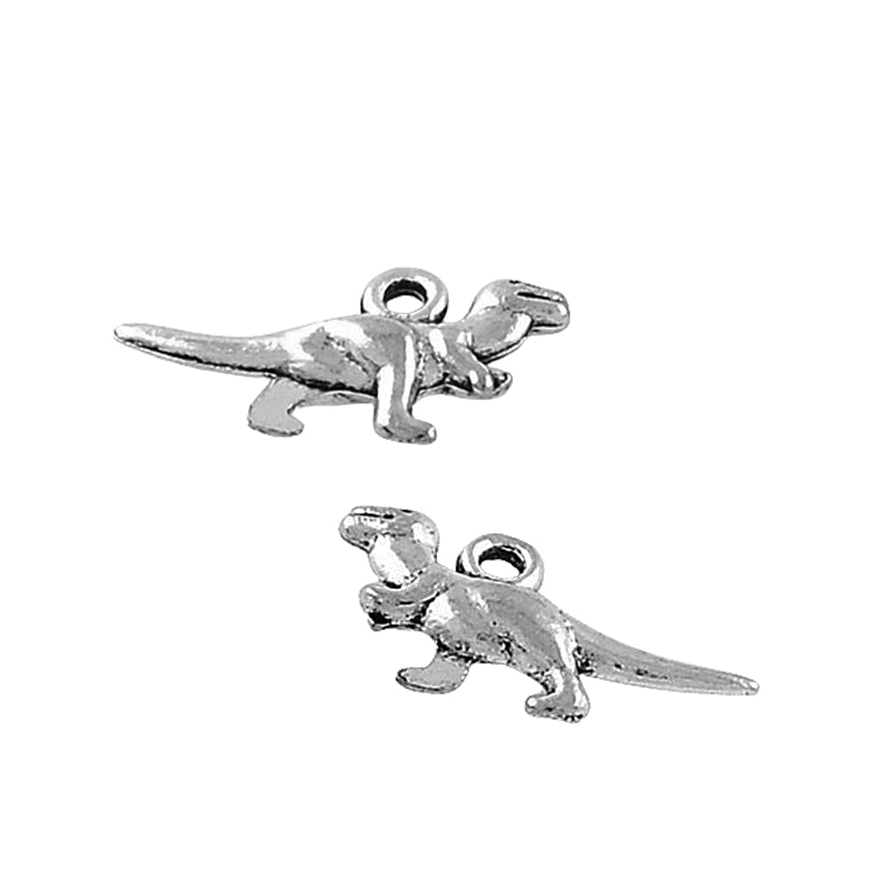 metal tyrannosaurus rex antique silver charms pendants