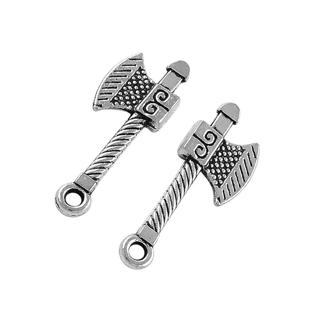 metal viking axe antique silver charms pendants
