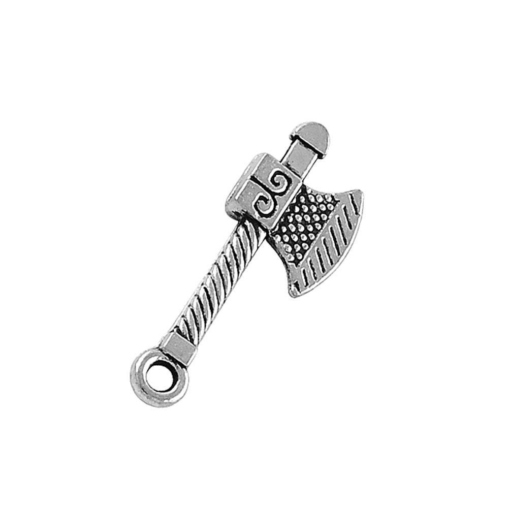 viking axe style antique silver charms pack of 10